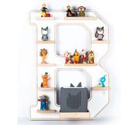 Étagère pour enfant Lettre B / Suspendu pour Tonie Box et Tony Figures / Étagère à économie d'espace / Dimensions H. 54 x W. 41 x D. 19 / Étagère murale Figurines de boîtes à musique Inserts magnétiqu