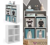 Bibliothèque enfant Vicco Luigi Blanc 72x90.2cm 4 matières, Model 34210