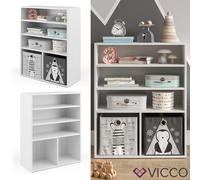 Bibliothèque enfant Vicco Luigi Blanc 72x90.2cm 2 compartiments, Model 34209