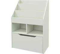 Étagère pour enfants avec tiroir, 3 compartiments fermés et 2 compartiments ouverts, meuble de rangement pour chambre d'enfant ou salle de jeux, rose, bois, 29,90 cm, 90 cm
