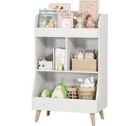 Étagère pour enfants - bibliothèque et rangement de jouets - 5 compartiments - MDF/panneau de particules - dimensions 62×34×93,5 cm - à monter soi-même - blanc