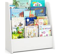 Étagère pour enfants COSTWAY avec 4 compartiments de rangement, bibliothèque pour enfants, étagère à livres, porte-journaux, étagère de rangement, étagère à jouets pour chambre d'enfant, blanche