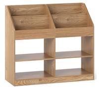 Étagère pour enfants COSTWAY, étagère pour enfants avec 4 tablettes et 4 compartiments ouverts, étagère Montessori pour livres d'enfants, rangement pour jouets, 90 x 34 x 80 cm, couleur naturelle