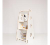 Etagère pour enfants en forme de fusée, étagère Montessori en bois, bibliothèque avec étagères, organisateur de livres et de jouets, mobilier de chambre d'enfant, 100% ECO