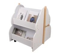 Étagère pour enfants Étagère à livres sur roulettes, 2 niveaux Étagère à jouets Étagère de rangement pour enfants 50×54×61cm
