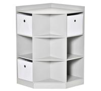 Étagère pour enfants - Étagère d'angle - 3 bacs de rangement - Pour chambre d'enfant - À monter soi-même - Blanc