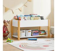 Étagère pour enfants - Étagère en bois - 85 × 42 × 45 cm - Rangement au sol pour livres et jouets - Montage requis - Jaune clair