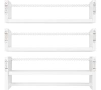 Étagère pour enfants - Étagère murale - 3 tablettes - Bois avec motif perles - Fixation murale - Blanc