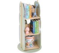 Étagère pour enfants - Étagère pivotante - 3 niveaux - 5 compartiments ouverts - Bois - Pivotante à 360° - Verte
