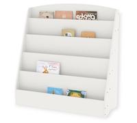 Étagère pour enfants GINGER HOME, organisateur avec étagères pour livres et magazines, en bois, blanche, 80 x 30 x 80 cm