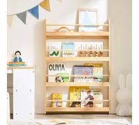 Étagère pour enfants - KMB08-W Étagère murale - 4 tablettes - Pour livres et décoration - Pour chambre d'enfant - Marron café
