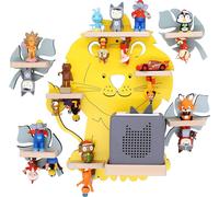 Étagère pour enfants Lion animal / Accrochage pour Tonie Box and Tonie Figures / Espace Saving Shelf / H. 42 x W. 42 x D. 19 cm / Wall Shelf Music Box and Figures Storage Magnetic Inserts / Storage Sh
