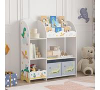 Étagère pour enfants 'Lysekil' avec 2 boîtes de rangement 100 x 93 x 30 cm avec motif de dinosaure