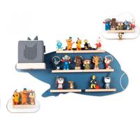 Étagère pour enfants Nuages d'avion / Suspension pour Tonie Box et Tonie Figures / Étagère d'économie d'espace / H. 49 x W. 82 x D. 19 / Étagère murale Music Box Figures Inserts magnétiques de stockag