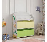 Étagère pour enfants 'Orust' avec 4 boîtes de rangement à motif de dinosaures