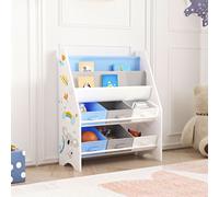 Étagère pour enfants 'Ponteceso' avec 2 étagères et 6 boîtes pliantes Motif Koala 74 x 62 x 26,5 cm