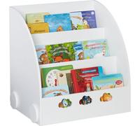 Étagère pour enfants Relaxdays, dimensions : 60 x 58 x 45 cm, étagère pour enfants avec motif nuages, 3 compartiments, MDF, étagère pour enfants, blanche