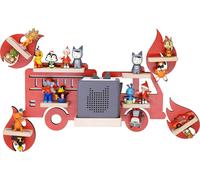 Étagère pour enfants Service incendie voiture / Suspension pour Tonie Box et Tonie Figures / Étagère d'économie d'espace / H. 22 x W. 47 x D. 19 / Étagère murale Music Box Figures Inserts magnétiques
