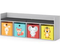 Étagère pour enfants Vicco Luigi Blanc 142.4x53.4cm 4 compartiments, avec boîtes pliantes multicolores, Model 40491