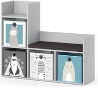 Étagère pour enfants Vicco Luigi Gris 107.2x88.6cm avec 2 boxes pliants opt.1, Model 39439