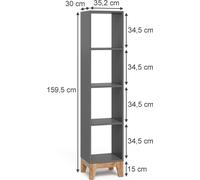 Étagère pour enfants Vitalispa Malia Gris/Artisan 35.2x159.5cm, Model 58338