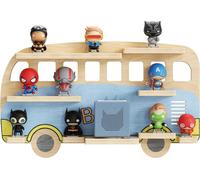 Étagère pour figurines audio - Étagère d'exposition magnétique en bois - Pour 20 à 25 figurines - Forte adhérence magnétique - Montage mural ou pose libre - Bleu