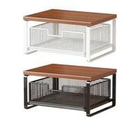 Étagère Pour Imprimante - Double Niveau Peu Encombrant, Pour La Cuisine De | Support D'imprimante Domestique, Petite Table Pour Bureau, École, Comptoir De Cuisine, Poste De Travail, Four, Grille-, O