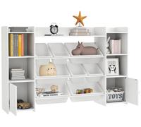 Étagère pour jouets AIYAPLAY pour enfants avec 8 bacs amovibles, blanche