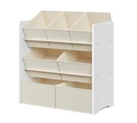 Étagère pour jouets bibliothèque 7 paniers en tissu spacieux 29 5 x 62 5 x 60 cm blanc
