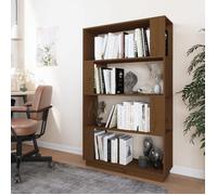 Étagère pour livres - Brun - Bibliothèque moderne - Marron miel 80x25x132 cm Bois massif B2330