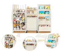 Étagère pour livres pour enfants, organisateur de jouets, chariot mobile, BLANC