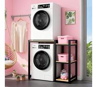 Étagère Pour Machine À Laver, Étagère Supérieure Pour Lave-linge, Réglable De Haut En Bas, Washing Machine Rack Pour Buanderie, Salle De Bain, Capacité Charge 300kg(Black)