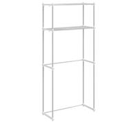 Étagère pour machine à laver - vidaXL - Aluminium - Blanc - 63x27x136 cm - Réglable 50-70 cm - Autoportante