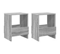 Étagère pour magazines, 2 pièces, gris sonoma, 35 x 30 x 45 cm | Banc de rangement avec porte-revues, bois ingénieux durable, facile à nettoyer, design minimaliste pour salon et bureau