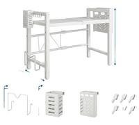 Étagère pour micro-ondes, design à 3 niveaux, organisateur multifonctionnel, 1 niveau, longueur 38-64 cm, couleur blanche