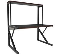 Étagère pour micro-ondes - Étagère de cuisine à 2 niveaux - XL - En bois - Pour micro-ondes et grille-pain - Noir