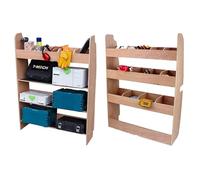 Étagère pour van avec tapis caoutchoutés sur étagères en contreplaqué 12 mm d'épaisseur - Boîte à outils, porte-objets pour camionnette, camping-car