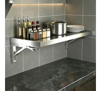 Étagère rabattable en acier inoxydable, table suspendue latérale pliable pour petits espaces, bureau de salle à manger mural, table d'étude, bureau pour ordinateur portable(L40xW30cm/L16xW12in)