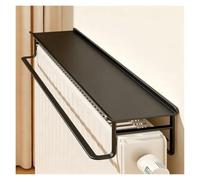 Étagère Radiateur 14cm, Avec Barre Séchage Sans Perçage | Pour Salon/SDB, Pose Clip Blanc/Noir Choix Longueur(Black,L 0.50m/1.64ft)