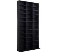 HomCom Étagère Rangement CD/DVD 1116 CD 36 compartiments réglables Noir 102x23,5x195 cm