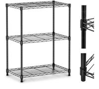 Étagère rangement métal 3 étagères 60 x 35 x 77 cm charge 120 kg