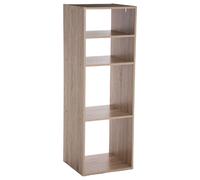 Etagère rectangulaire 4 cases Mix - H. 100,5 cm - Couleur Bois