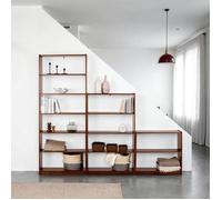 Etagère REGALE H 200 cm rangement sur pied avec 7 niveaux, en bois massif coloris châtaignier
