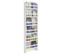 Étagère Relaxdays, 6 compartiments, idéale pour les livres, les jouets, dimensions (H x L x P) : 200 x 55 x 10 cm, pour chambre d'enfant, en MDF, étagère blanche pour livres pour enfants
