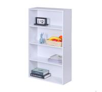 Étagère Relaxdays, H x L x P : 108 x 60 x 24 cm, 4 casiers, tablettes réglables, bibliothèque, blanche