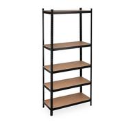Étagère Relaxdays XL pour charges lourdes, capacité de charge 1 325 kg, 220 x 100 x 45 cm, 5 tablettes, à assembler, en acier, pour cave et garage, noir