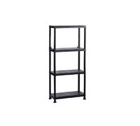 Etagère résine noire 4 tablettes L61xP31xH131cm Charge 30kg par étage ITOOLS