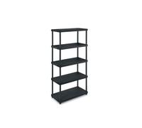 Etagère résine noire 5 tablettes L61xP31xH172 cm Charge 30kg par tablette ITOOLS