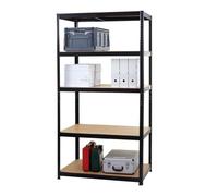 Mendler Étagère robuste HWC-E33 – 5 étagères acier 875 kg 200x100x60 cm – Noir