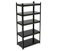 Étagère robuste Relaxdays, dimensions : 150 x 75 x 30 cm, charge maximale : 875 kg, acier, 5 niveaux, étagère de rangement, cave, garage, à assembler, noir